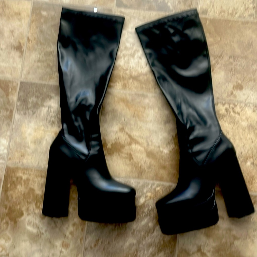 Platform knee high boots